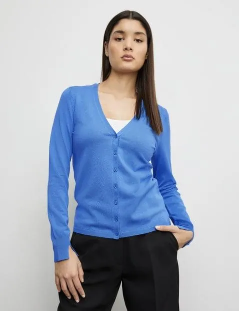 Basic fijngebreid vest met V-hals