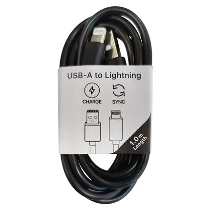 Musthavz laadkabel USB-A> Lightning 1 meter Zwart