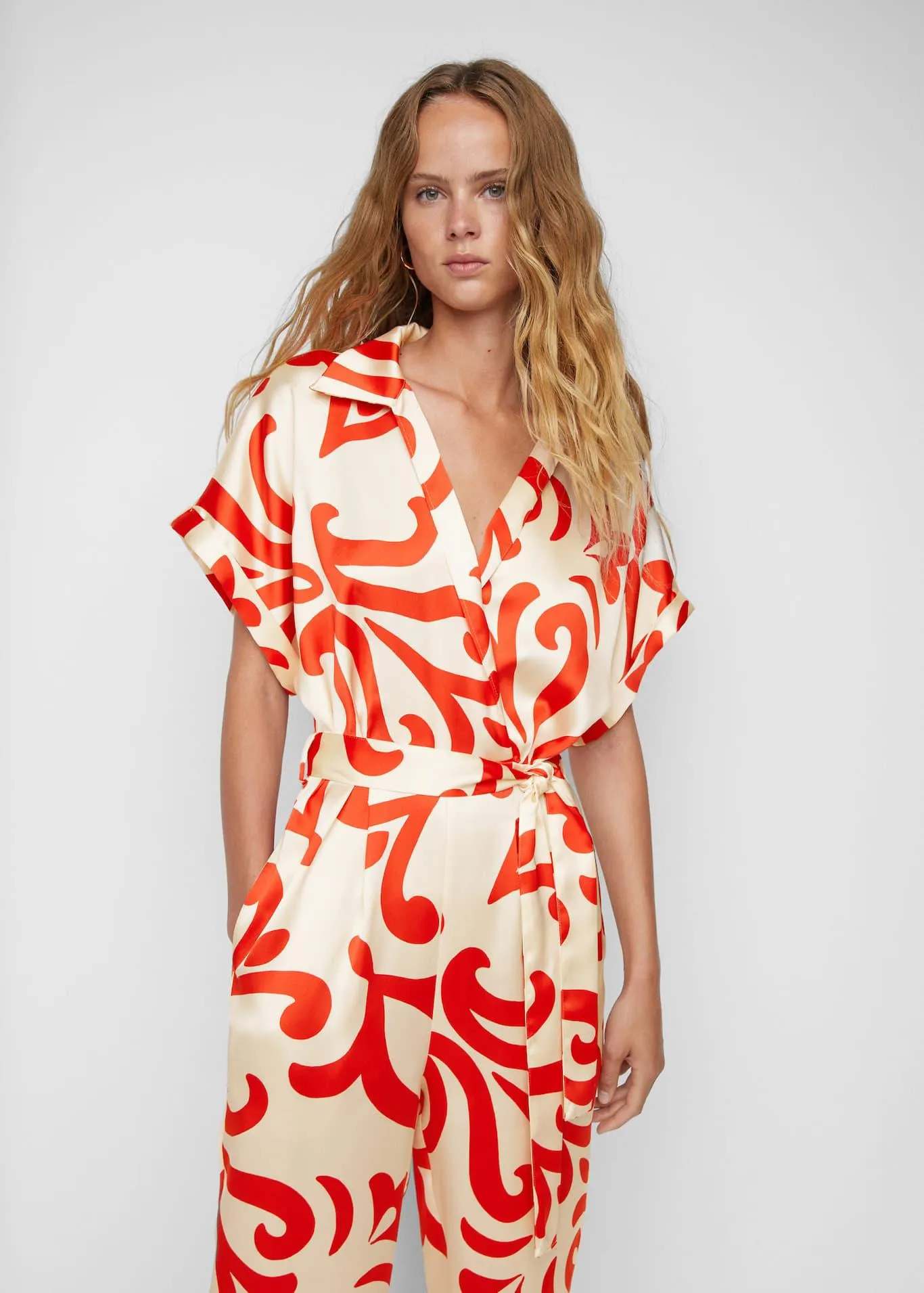 Combinaison satinée imprimée