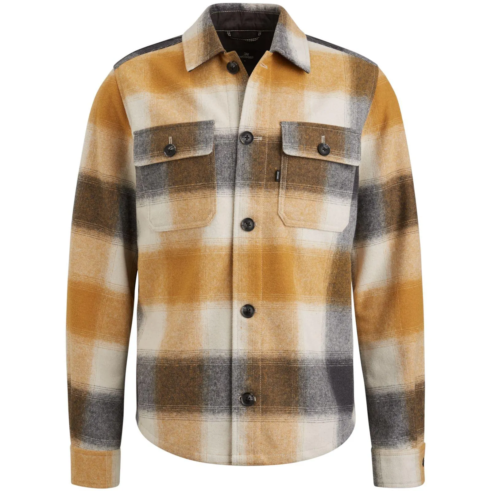 Check Brushed Woolblend Overshirt Inca Gold