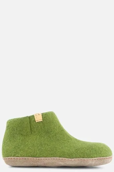 Tofvel Mula Pantoffels groen Schapenwol