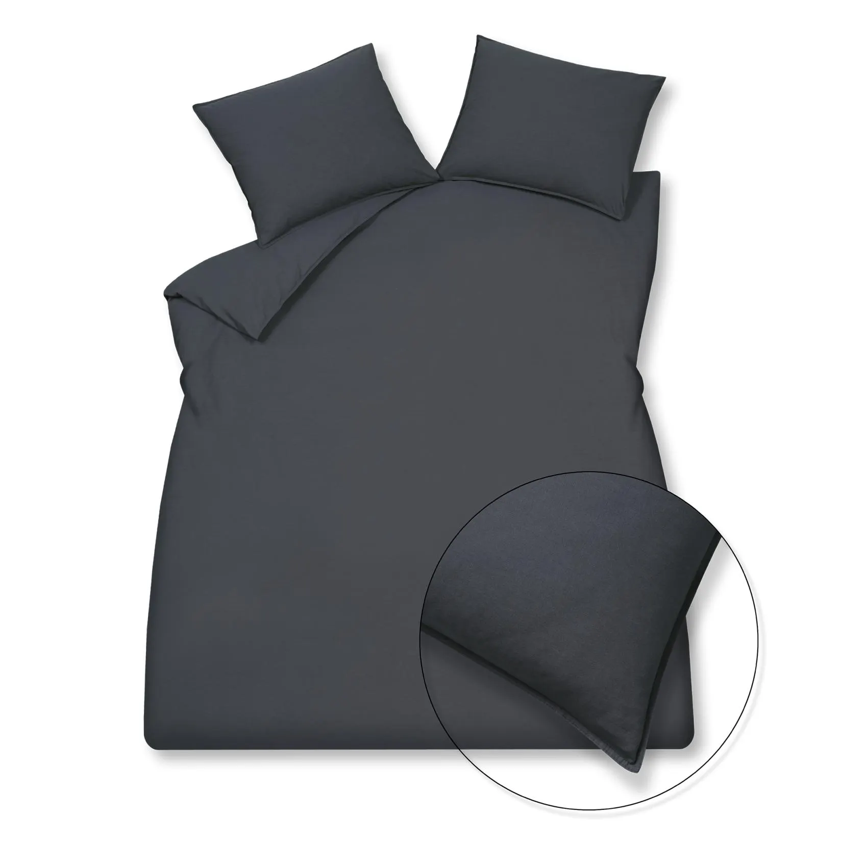 WASHED COTTON dekbedovertrek | blue ink