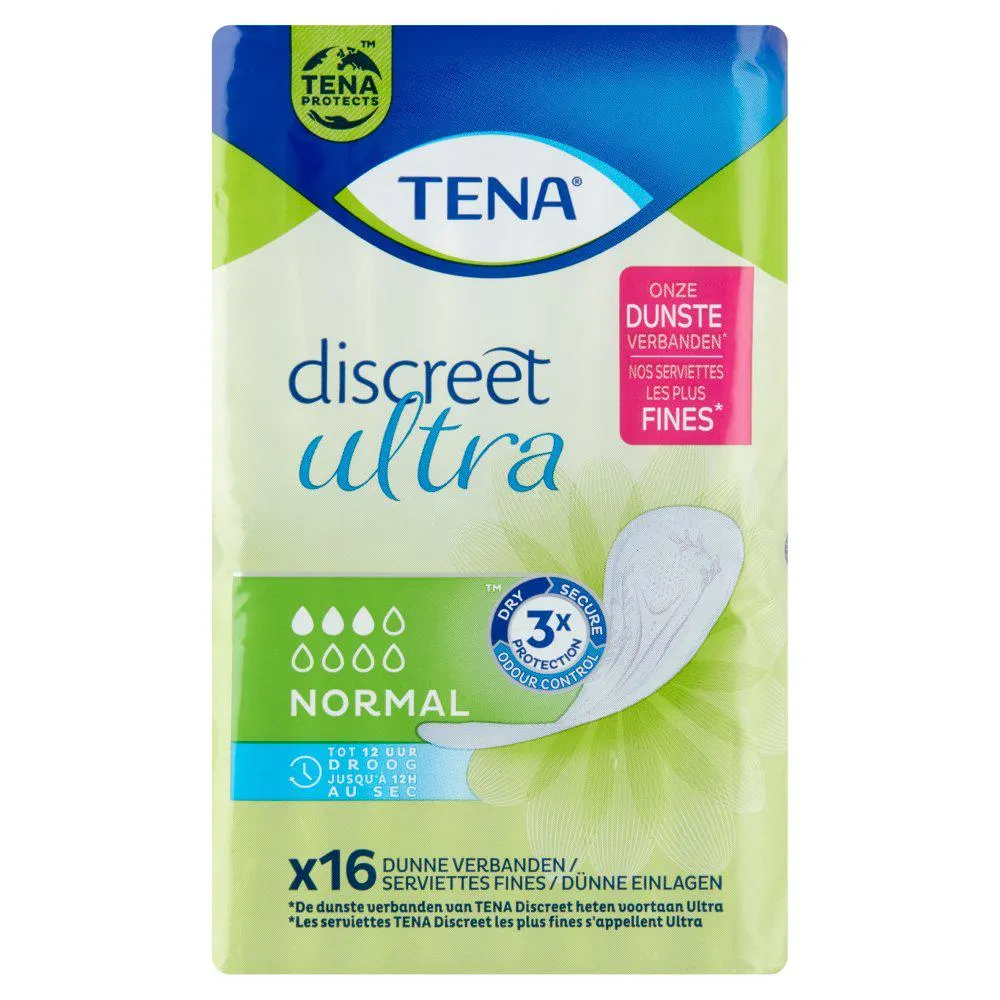 Tena Discreet Ultra Normal Dunne Verbanden 16 Stuks