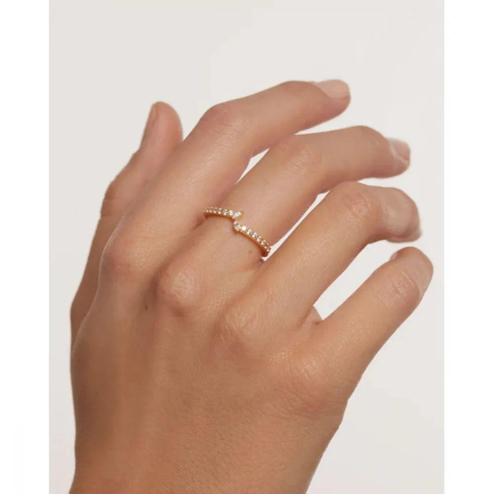 PD Paola The New Essentials 925 Sterling Silver Ring AN01-874 with 18k Golden Plating