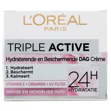 L'Oréal Paris Triple Active Hydraterende en Beschermende Dag Crème 50ml