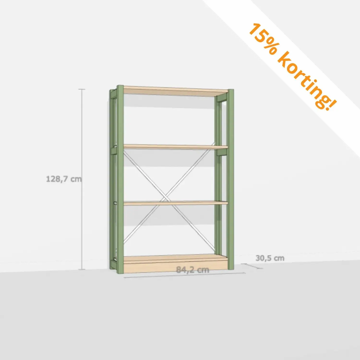 Lage kast in Olijfgroen en Blank Gelakt – nu 15% korting!