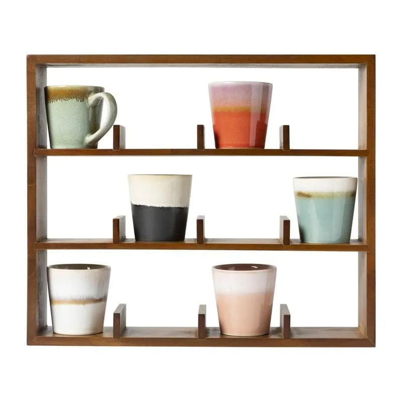 Wandkastje voor mokken - bruin - 45x38x9 cm