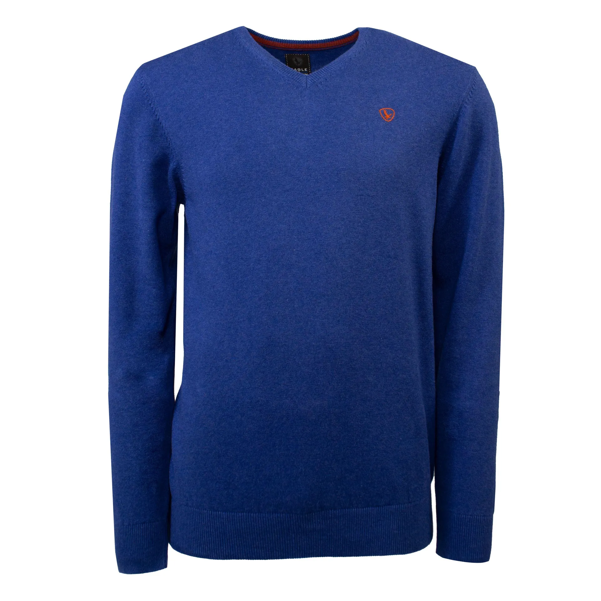 Katoenen Trui met V-hals Blauw