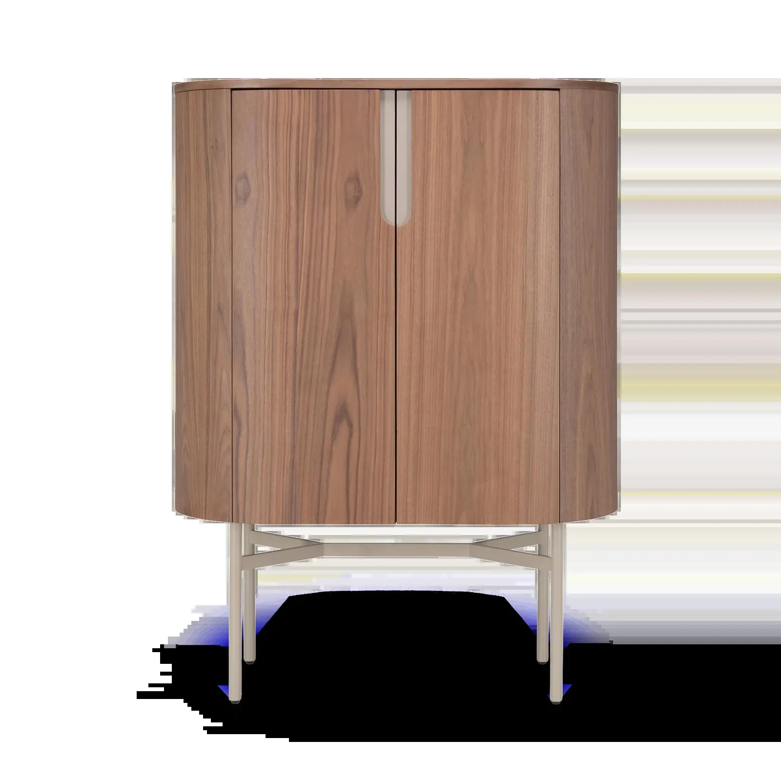 Wandkast (laag - poot: creme) Fidenza - Walnoot