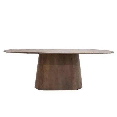 Giga Meubel Eettafel Stijn - Deens Ovaal - Mangohout - Donkerbruin - 220cm