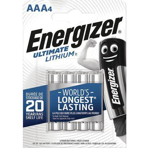 Lithiumbatterij Ultimate - AAA/LR03 - 1,5 V - Set van 4 - Energizer