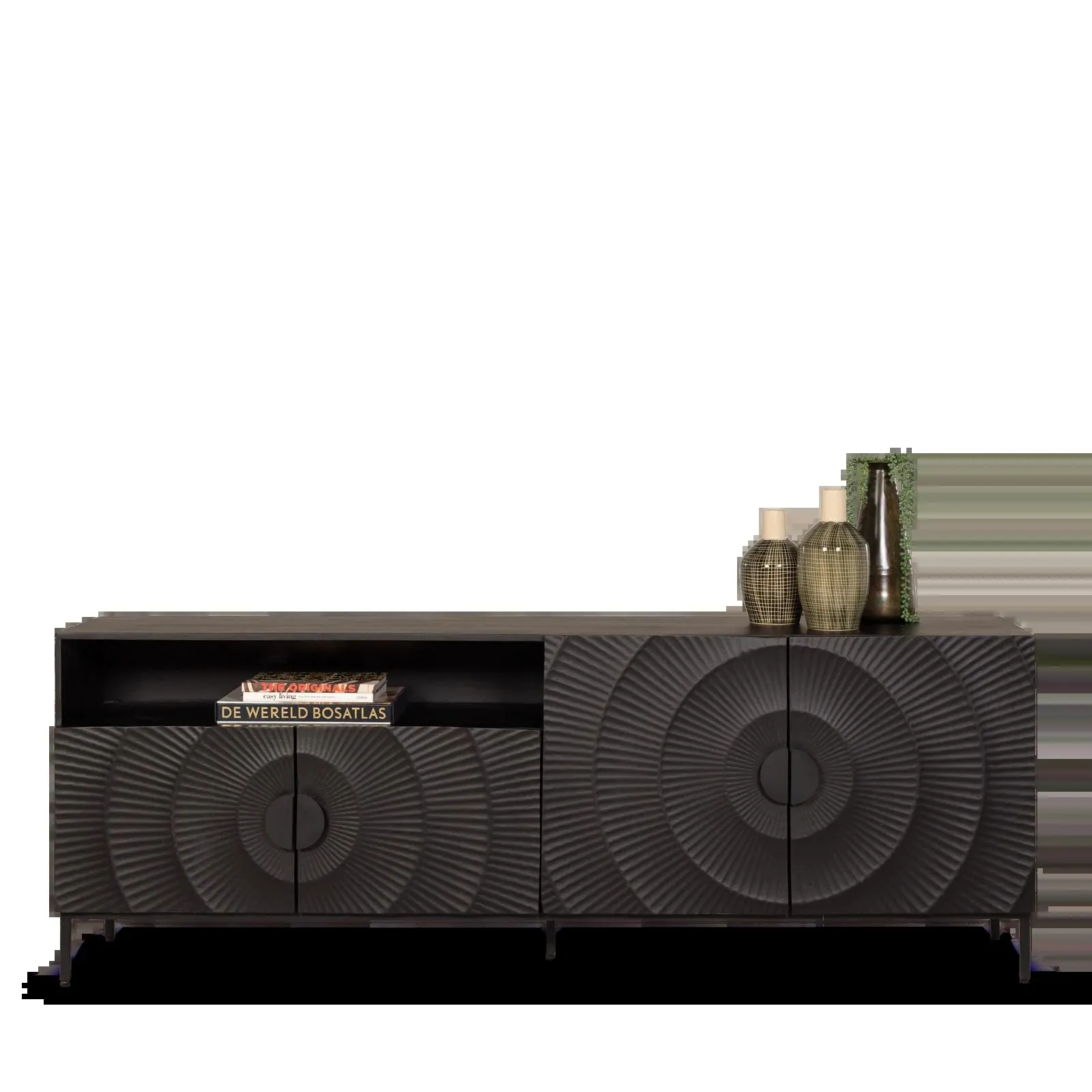 TV meubel (hoog) Curling (sale) - Zwart