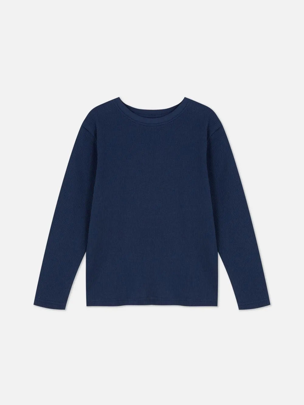 T-shirt met wafelstructuur en lange mouwen