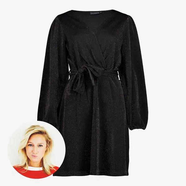 TwoDay jurkje met glitter zwart