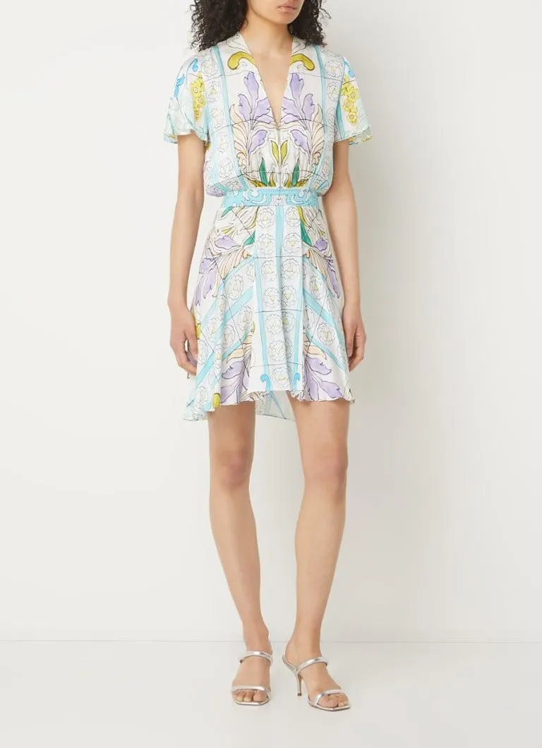 Mini tuniekjurk met print en smockwerk