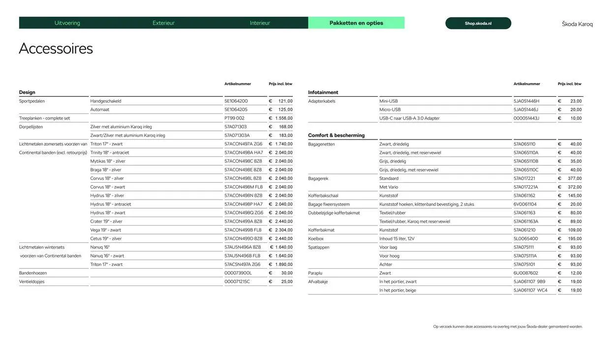 Škoda Karoq prijslijst per 20 februari 2024 van 26 maart tot 26 maart 2025 - Folder pagina 15