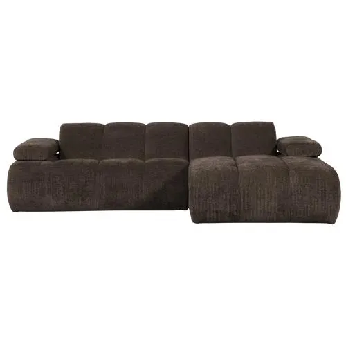 WOOOD chaise longue rechts Mojo - Geweven Ribstof - Bruin - 74x284x160