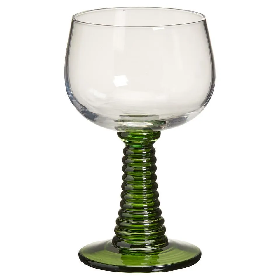 Wijnglas Ribbel Groen