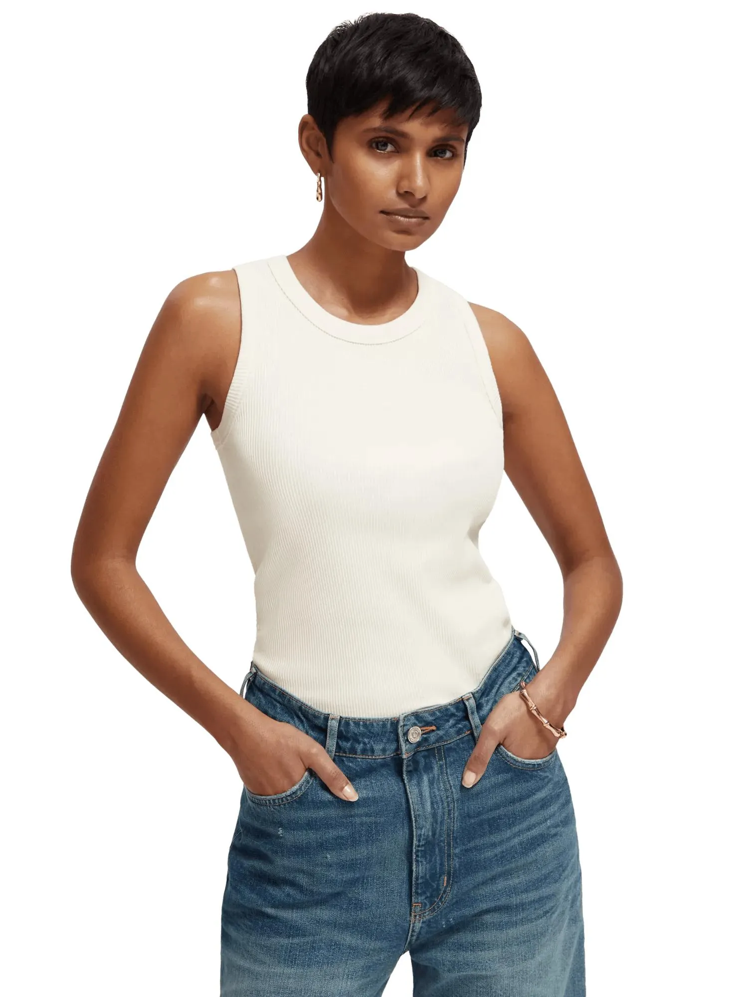 Slim fit racerback tank top