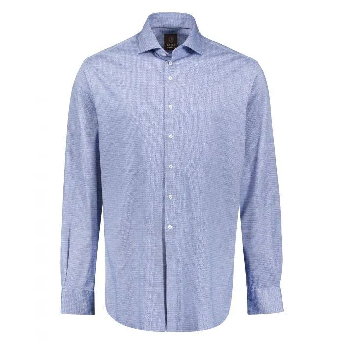 Casual Jersey Overhemd met Print Blauw