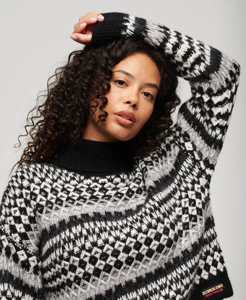 Korte gebreide coltrui