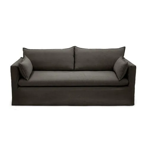 Sia Home - 3-zitsbanken KALI - Linnen en katoen - Antraciet - 206cm