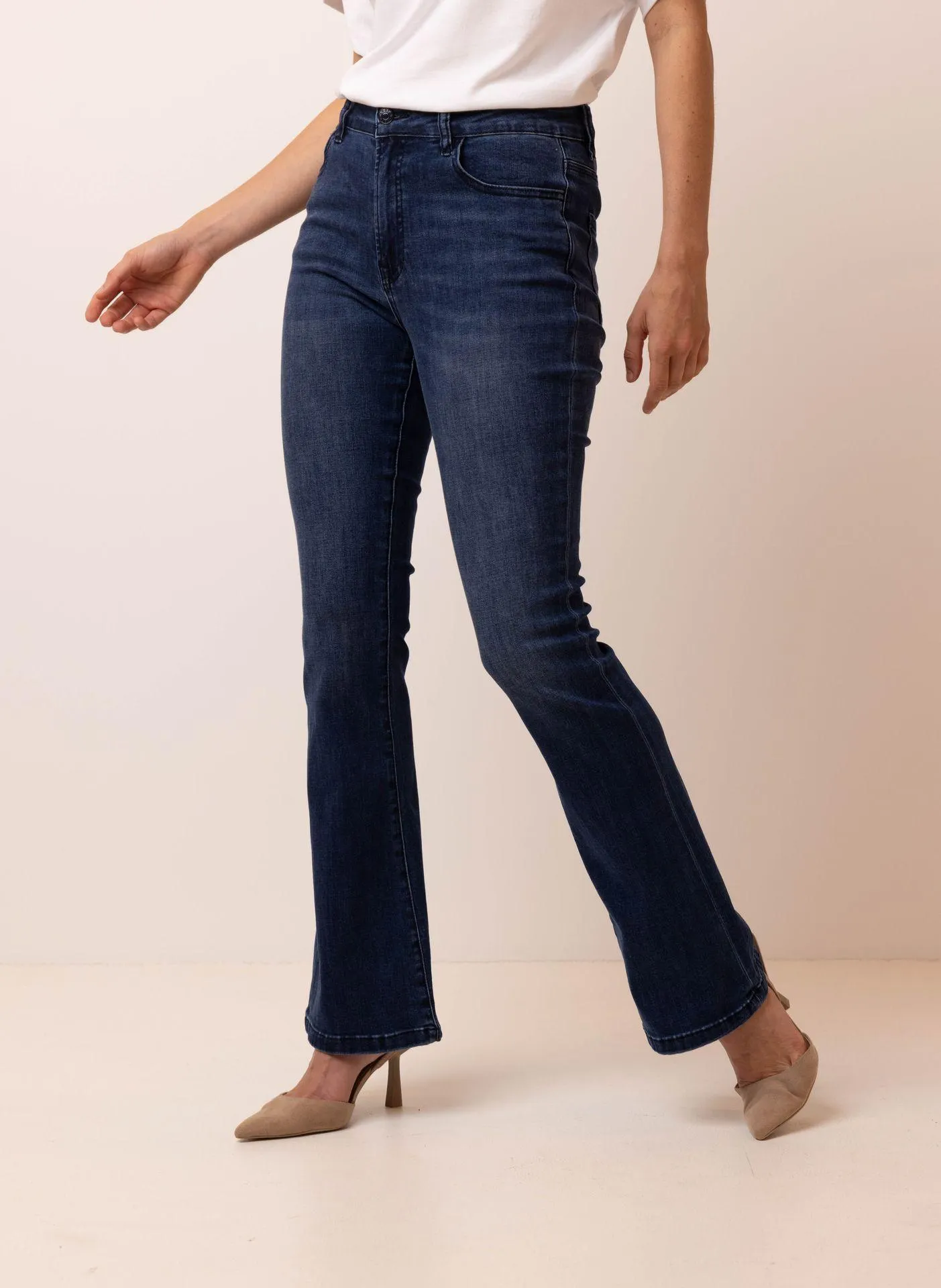Flora jeans | Flared | Middenblauw | L32