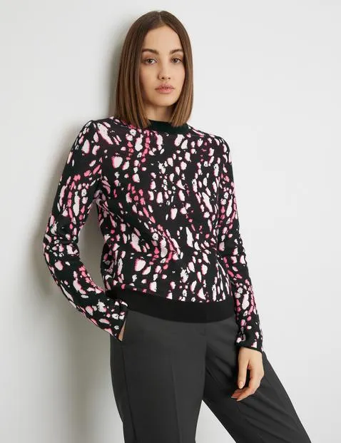 Jacquard trui met turtleneck