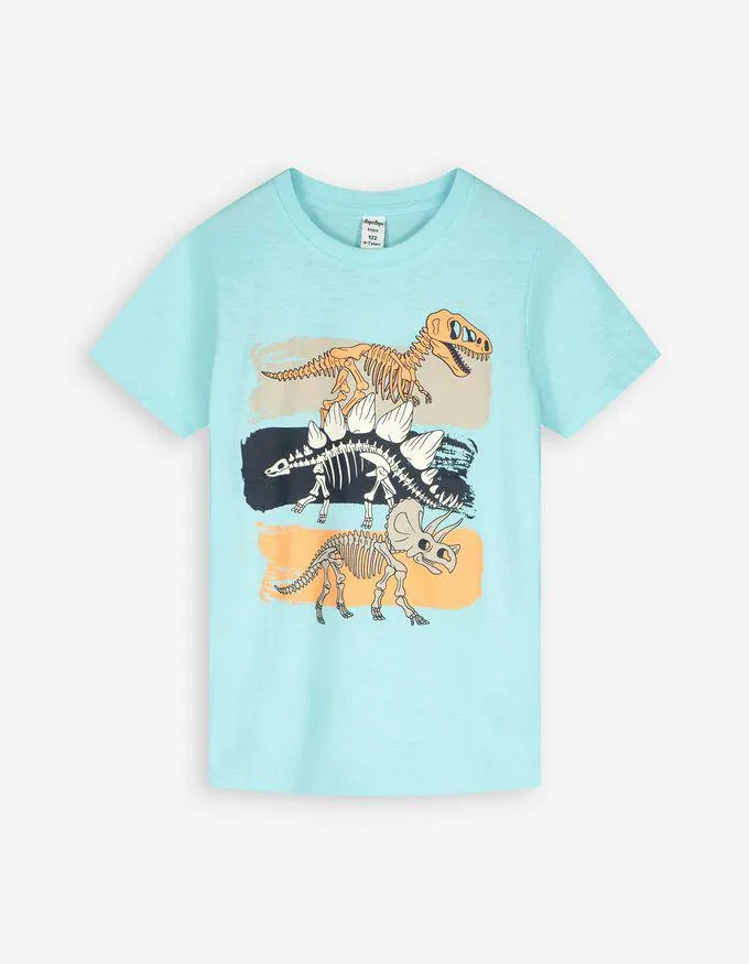 Tričko - Potisk - tyrkysova