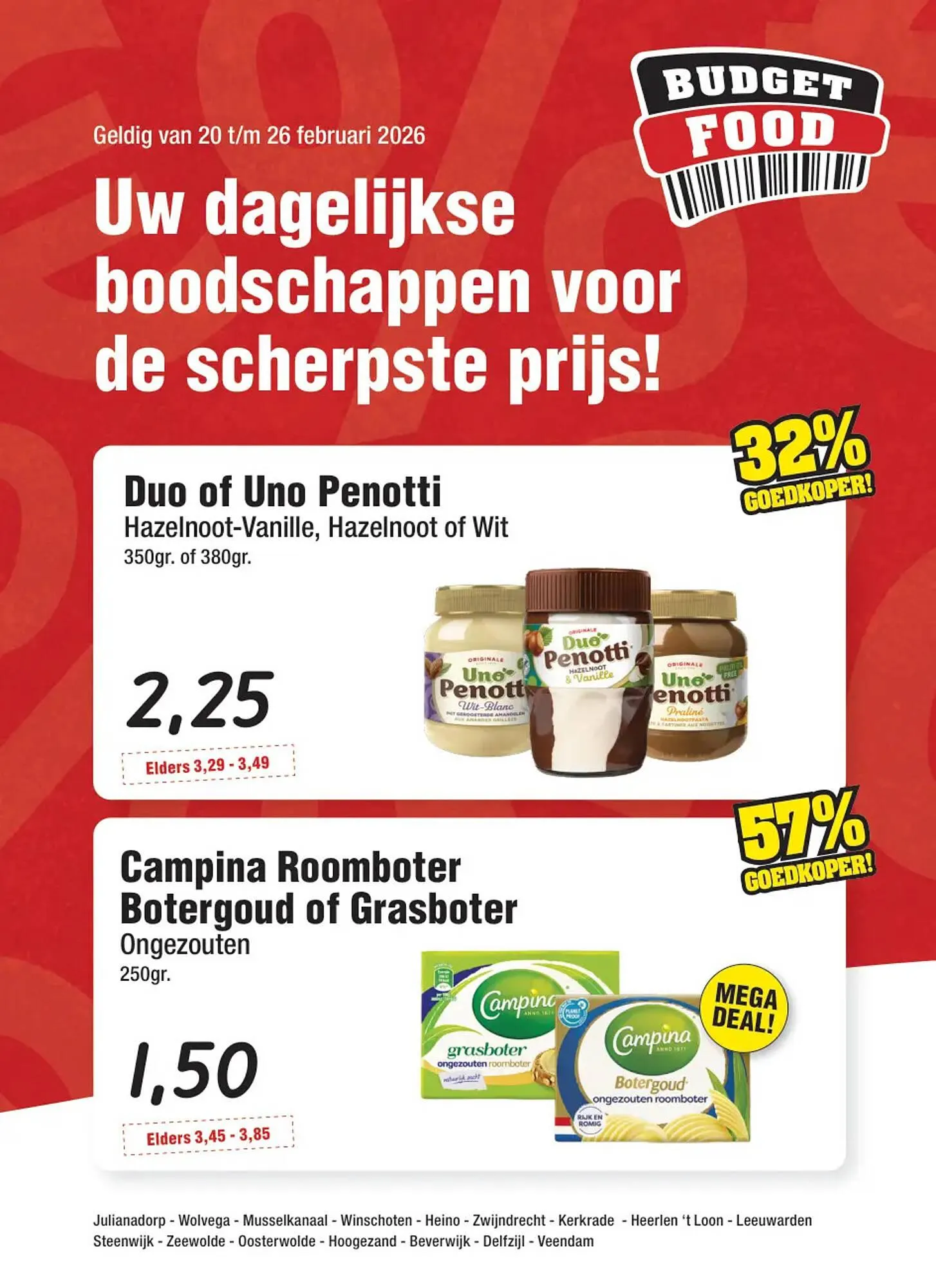 Budget Food folder van 20 februari tot 26 februari 2026 - Folder pagina 1