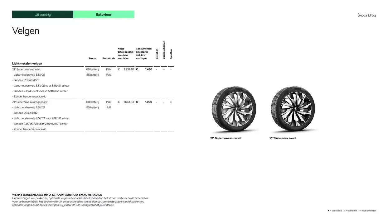 Škoda Elroq prijslijst per 1 oktober 2024 van 6 december tot 6 december 2025 - Folder pagina 10