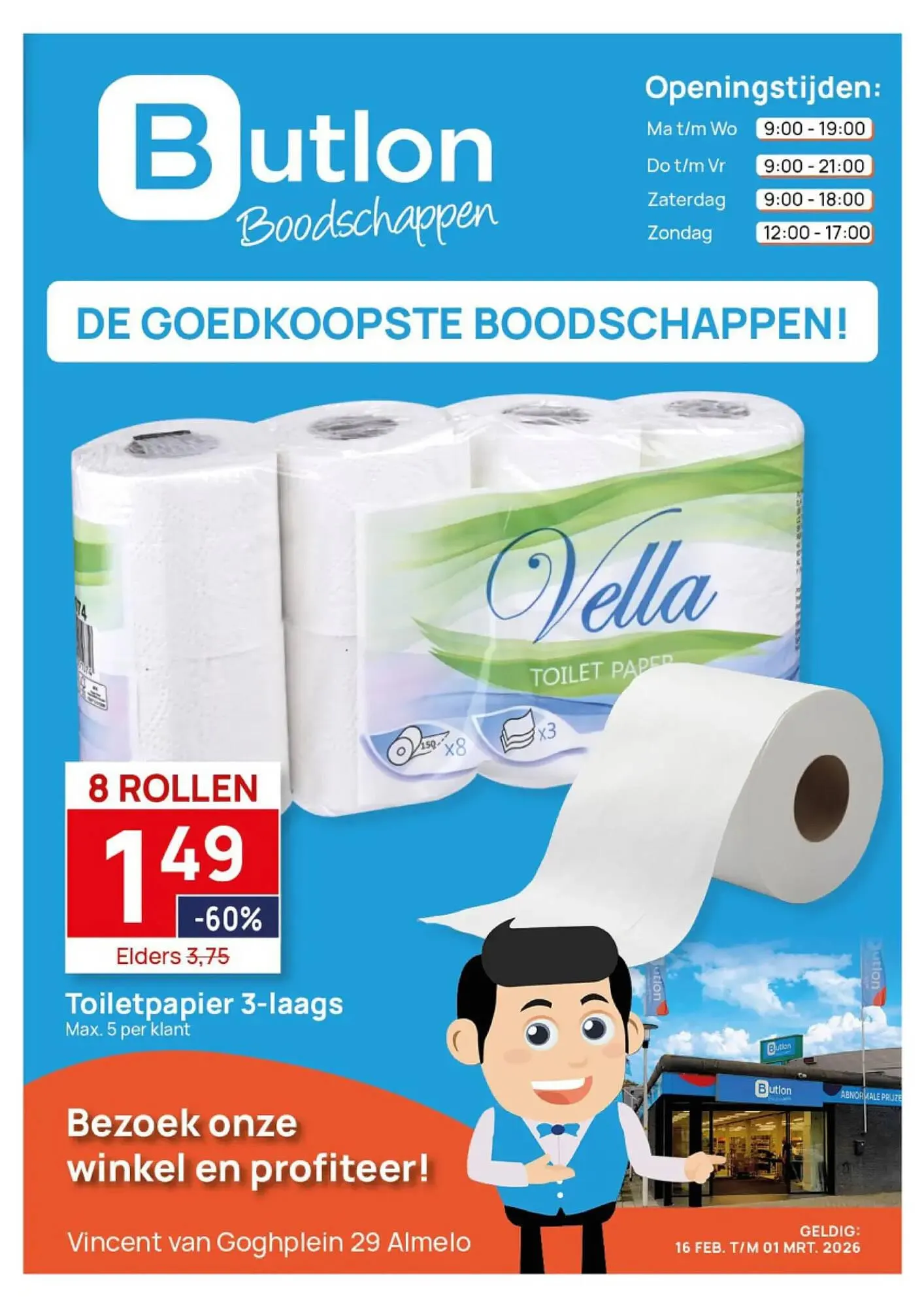 Butlon folder van 16 februari tot 1 maart 2026 - Folder pagina 1