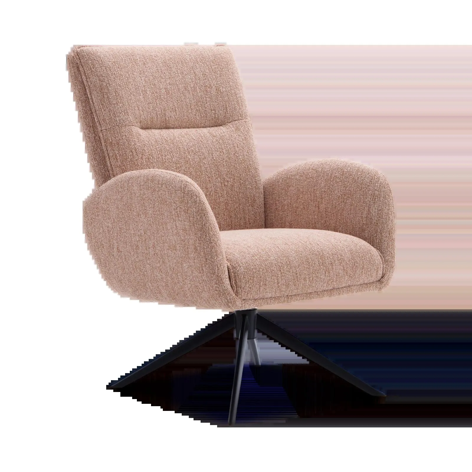 Draaifauteuil Whisper (laag/poot: zwart) - Lodge Blossom