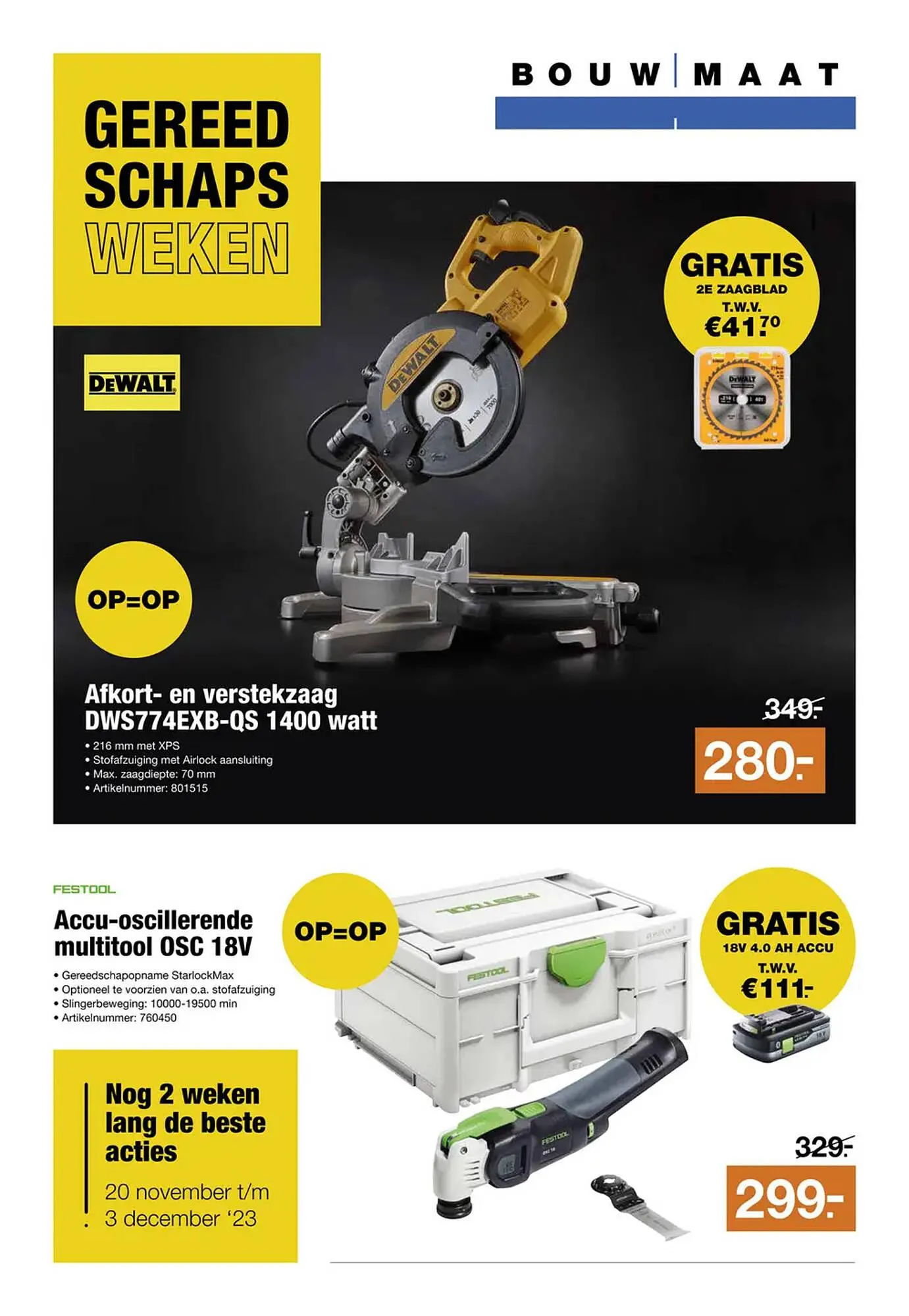 BOUWMAAT folder van 20 november tot 3 december 2023 - Folder pagina 1