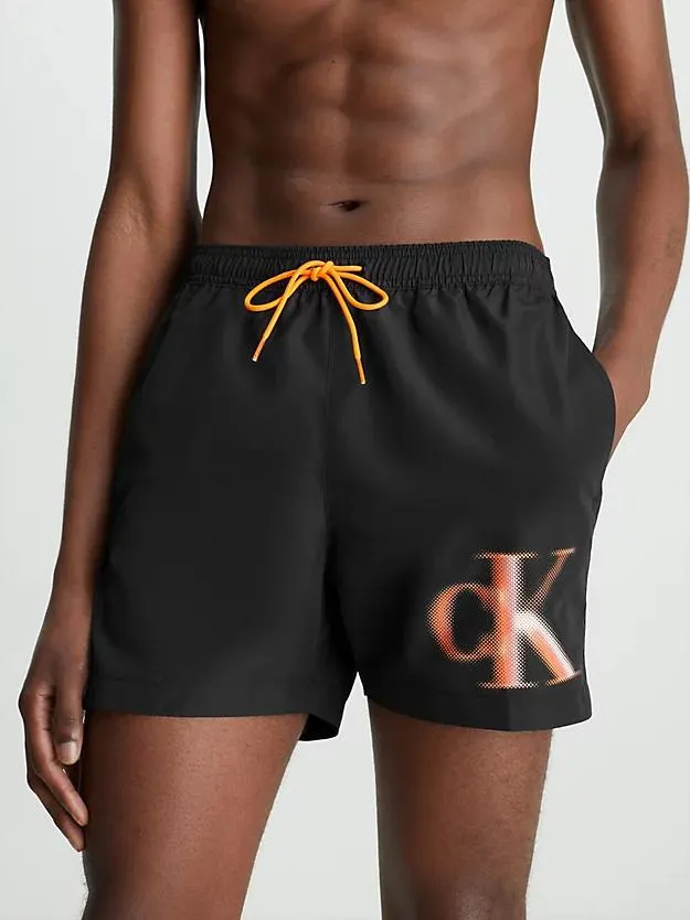 Medium zwemshort met trekkoord - CK Monogram