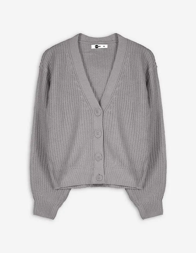 Vest - Ribtricot - grijs