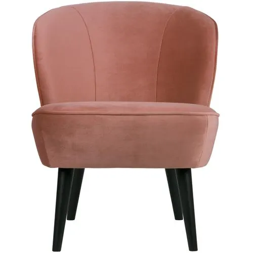 WOOOD fauteuil Sara - Velvet - Oud Roze - 59x71x70