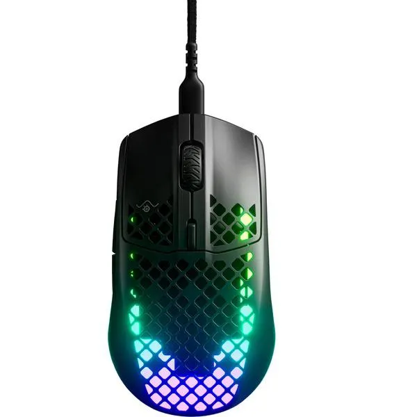 SteelSeries Aerox 3 Onyx 2022 gaming muis (Zwart, 8500 dpi, RGB leds)