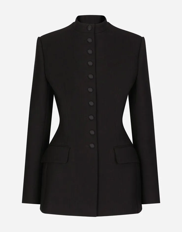 Longue veste droite Dolce en cady de laine Longue veste droite Dolce en cady de laine