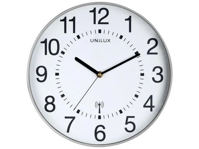 Unilux Maxi WAVE Wandklok, Radiografisch, diameter 37,5 cm, Kunststof, Grijs