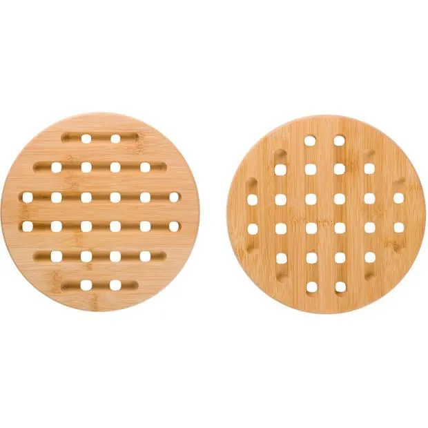 Blokker panonderzetter set van 2 - bamboe