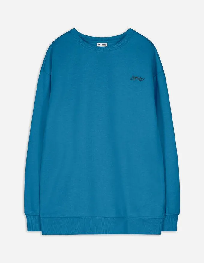 Mikina - Přední potisk - tyrkysova