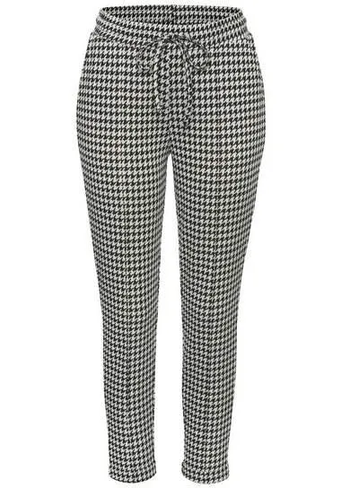 Lascana Comfortbroek met houndstooth patroon en zijzakken