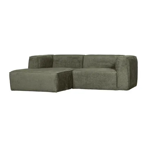 WOOOD chaise longue bank links Bean - Structure Velvet - Moss - 73x254x178