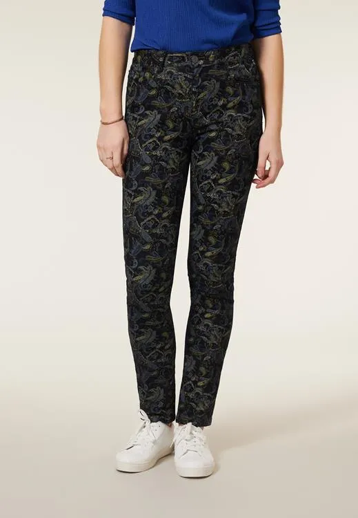 Jeans slim fit print blauw