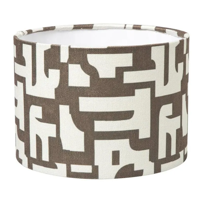 Lampenkap japandi groot - bruin/wit - ø24.5x17.5 cm