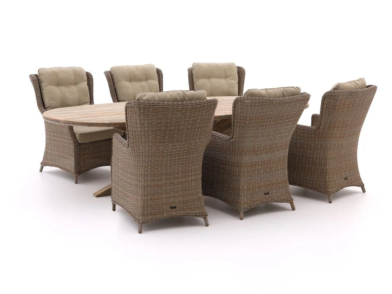 Intenso Milano/ROUGH-Y Ellips 280cm lounge-dining tuinset 7-delig