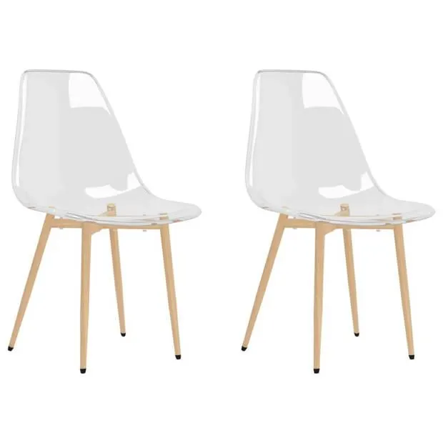 vidaXL Eetkamerstoelen 2 st PET transparant