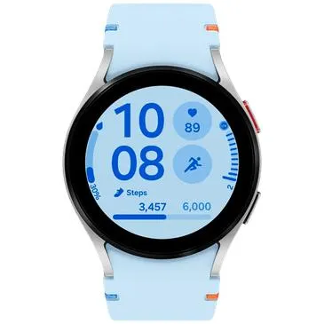 Samsung Galaxy Watch FE Zilver (Blauwe Siliconenband)
