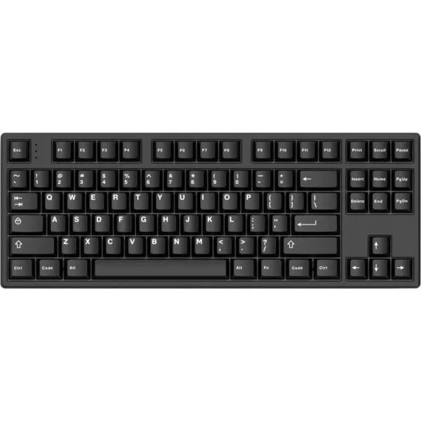 HelloGanss HS87T Black, toetsenbord (Zwart, US lay-out, Cherry MX Brown, TKL, RGB leds, PBT Doubleshot keycaps, hot swap, 2,4 GHz / Bluetooth / USB-C)